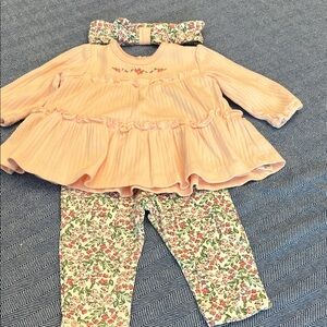 Little Me Pink and Floral Baby Set